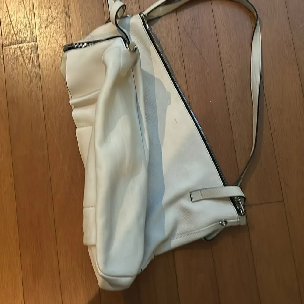 Marni Super Oversized Lambskin Hobo Bag in Off White